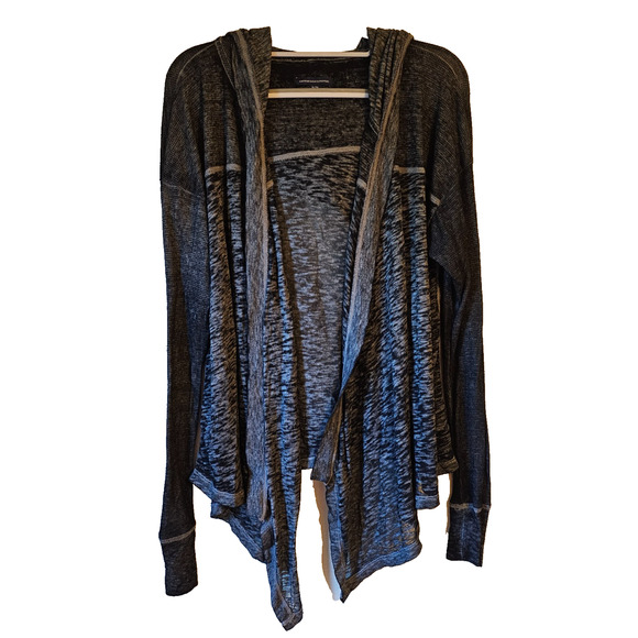 American Eagle Outfitters Gray Hooded Open Cardigan Ltweight Sweater Women XL - Picture 1 of 7